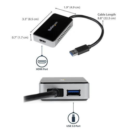 USB 3 TO HDMI W/ USB HUB .