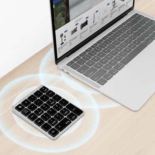 Logilink Wireless 28-Tasten-Keypad BT 5.0, space-grau