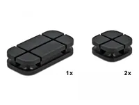 Delock Kabelhalter Kabelhalter Kombi Set 3 Stück - Ausstattung Kabelmanagement: Selbstklebend - Set - Produkttyp: Kabel-Clip - Verpackungseinheit: 3 Stück - Material: Silikon - Detailfarbe: Schwarz