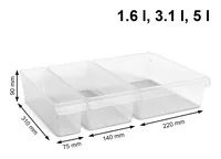 Rotho Kühlschrankorganizer Loft 3 Stück, Transparent - Anwendungszweck: Gemüse - Materialtyp: Kunststoff - Material: Polypropylen (PP) - Detailfarbe: Transparent - Set: Ja