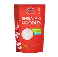 Saitaku Shirataki Noodles 200 g - Produkttyp: Nudeln - Nährwertangabe pro: 100 g - Energiegehalt (in kj): 30 KJ - Energiegehalt (in kcal): 8 Kcal - Fett: 0.5 g - Gesättigte Fettsäuren: 0.5 g