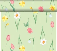 Duni Tischdecke Spring Melody 40 cm x 24 cm, Grün - Material: Dunciel - Produktart: Tischdecke - Motiv: Blume - Detailfarbe: Grün - Breite: 40 cm - Länge: 24 cm