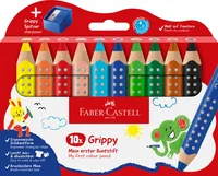 FABER-CASTELL Farbstifte Grippy 110636 inkl. Spitzer 10 Stück