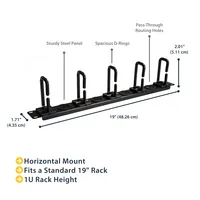 SERVER RACK CABLE MNMGT. 1HE 482.6X102X44.5MM