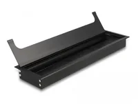 Delock Einbaurahmen für Tisch mit Bürste 300x80x28mm, Schwarz - Zubehörtyp Steckerleisten: Einbaurahmen
