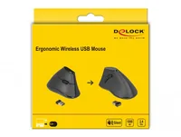 Delock Ergonomische vertikal optische 5-Tasten Maus 2,4 GHz kabellos - Lautlos