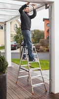 Krause Dopplo double-sided step ladder silver