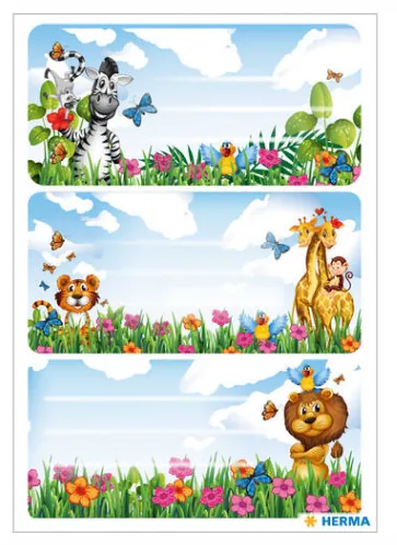 Herma Stickers Schuletiketten Dschungel - Produkttyp Bucheinbandprodukte: Schuletiketten - Detailfarbe: Mehrfarbig