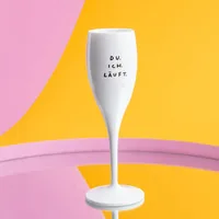 Koziol Sektglas Du ich 100 ml, 1 Stück, Transparent/Weiss - Material: Kunststoff - Glas Typ: Sektglas - Detailfarbe: Transparent - Weiss - Höhe: 19.1 cm - Volumen: 100 ml