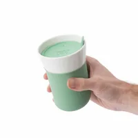 BergHOFF Thermobecher Leo Line 330 ml, Mint - Material: Porzellan - Silikon - Griffe: Nein - Fassungsvermögen: 330 ml - Detailfarbe: Mint