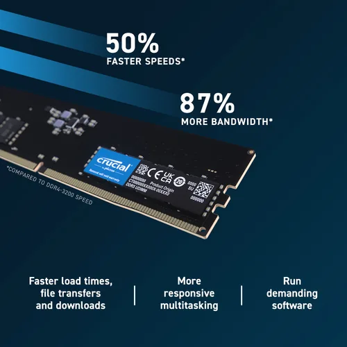 Crucial CT8G56C46U5 memory module 8 GB 1 x 8 GB DDR5 288-pin DIMM ECC