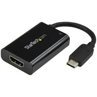 StarTech.com USB C to HDMI 2.0 Adapter with Power Delivery, 4K 60Hz USB Type-C to HDMI Display/Monitor Video Converter, 60W PD Pass-Through Charging Port, Thunderbolt 3 Compatible, Black - USB-C Display Adapter (CDP2HDUCP)