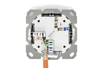 Digitus CAT 6A class EA network socket, design-compatible, shielded, flush-mounted, 4 directions
