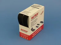 FASTECH Klettband-Box Schwarz - Produkttyp: Klettband - Ausstattung Kabelmanagement: Standard-Klettband zum Nähen - Detailfarbe: Schwarz - Breite: 25 mm - Länge: 5 m - Material: Polyamid (PA)