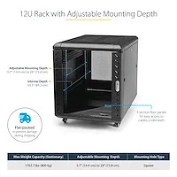 12U 36IN SERVER RACK CABINET .
