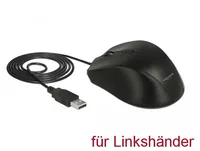 Delock Ergonomische Maus 12548 für Linkshänder - Maus-Typ: Ergonomisch - Maus Features: Umschaltbare DPI-Auflösung - Daumentaste - Scrollrad - Bedienungsseite: Linkshänder - Detailfarbe: Schwarz - Verbindungsart: Verkabelt - Schnittstelle: USB-A