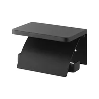 Yamazaki Toilettenpapierhalter Tower 14 x 12 x 8.5 cm, Schwarz - Befestigung: Wand - Aufhängevorrichtung: Ja - Anzahl Rollen: 0 - Detailfarbe: Schwarz - Detailmaterial: Metall - Grundmaterial: Metall