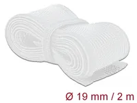 DELOCK Geflechtschlauch mit Klettverschluss 2 m x 19 mm weiß