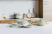 BergHOFF 3950453 pentola 5,5 L Verde Alluminio, Vetro, Silicone