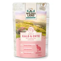 Wildes Land Nassfutter Adult Kalb & Ente 100 g - Tierbedürfnis: Kein besonderes Bedürfnis - Geschmacksrichtung: Kalb - Geflügel - Zertifikate: Keine Zertifizierung - Fleischsorte: Kalb - Ente - Packungsgrösse: 100 g - Futtereigenschaft: Getreidefrei - Ohn
