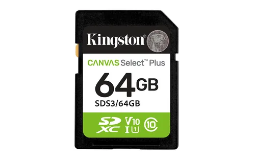 64GB SDXC CANVAS SELECT PLUS GEN3 100MB/S C10 UHS-I U1 V10