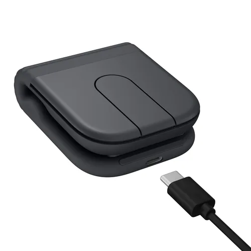 Logitech Maus Mobi Fold faltbar, Graphit - Maus-Typ: Mobile - Bedienungsseite: Universal - Maus Features: Faltbar - Programmierbare DPI-Einstellung - Programmierbare Tasten - Detailfarbe: Graphit - Schnittstelle: Bluetooth - Verbindungsart: Kabellos