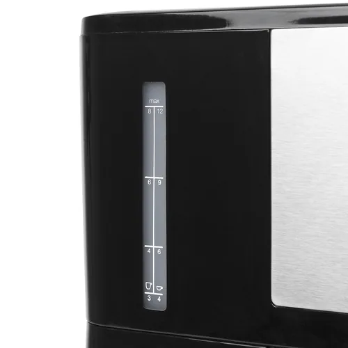 Princess Filterkaffeemaschine Compact 12 Schwarz/Silber - Detailfarbe: Schwarz - Silber - Anzahl Tassen: 12 - Ausstattung: Anti-Rutsch-Füsse - Anti-Tropfsystem - Herausnehmbarer Filter - Kaffeekannenfunktion