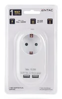 Entac Steckdosenadapter 2x USB-A weiß