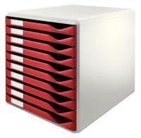 Leitz Schubladenbox Formular-Set 10 Schubladen, Bordeaux - Anzahl Schubladen: 10 - Verpackungseinheit: 1 Stück - Material: Polystyrol (PS) - Detailfarbe: Bordeaux