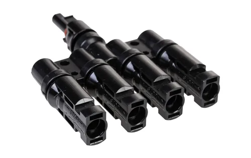 FURBER.power T-Verteiler FC4 1 auf 4, Set - Anschluss Seite B: FC4 Buchse (kompatibel mit MC4 - DL4 - TS4 - QC4) - Anschluss Seite A: FC4 Stecker (kompatibel mit MC4 - DL4 - TS4 - QC4)