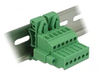 Delock Hutschiene/DIN Rail Terminalblock 6Pin - Detailfarbe: Grün - Montage: DIN-Rail