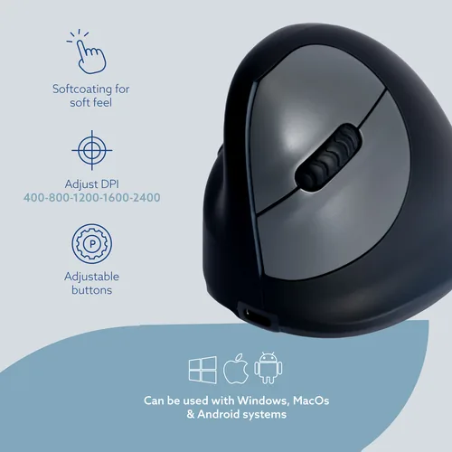 R-Go Tools RGOHELELAWL souris Gauche Bluetooth Optique 2400 DPI