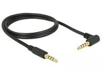 Delock Klinkenkabel 3,5 mm 4 Pin Stecker > Stecker gewinkelt 1 m schwarz