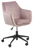 AC Design Bürostuhl Nora, mit Polsterrücken und Armlehnen, Dusty Rose - Produkttyp: Bürostuhl - Material Bezug: Stoff - Armlehnen: Ja - Material Fuss: Metall - Rückenart: Polsterrücken - Rollenart: Hartbodenrollen