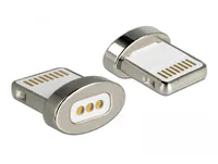Delock USB-Kabel magnetisch Adapter Stecker ohne Kabel Lightning - Kabeltyp: Adapter - Detailfarbe: Silber - USB Standard: 2.0 (480 Mbps) - Länge: 0 m - USB Anschluss 2 (Endgerät): Lightning - Geschlecht Anschluss 2 (Endgerät): Male (Stecker)