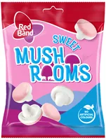 Red Band Kaubonbon Süsse Schaumpilze 140 g - Produkttyp: Gummibonbons - Nährwertangabe pro: 100 g - Energiegehalt (in kj): 1479 KJ - Energiegehalt (in kcal): 350 Kcal - Fett: 0.3 g - Gesättigte Fettsäuren: 0.3 g