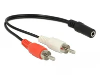 DeLOCK 85806 audio cable 0.2 m 2 x RCA 3.5mm Black, Red, White