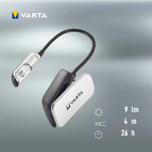 Varta 16618 Black, Silver Clip flashlight LED