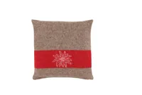 Eskimo Kissen Edelweiss 45 x 45 cm, Braun/Rot - Breite: 45 cm - Detailfarbe: Rot - Braun - Eigenschaften: Keine Eigenschaft - Zertifikate: Keine Zertifizierung - Bezug abnehmbar: Ja - Mit Bezug: Ja