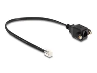 DELOCK Kabel RJ10 St zu RJ10 Bu zum Einbau 30 cm schwarz