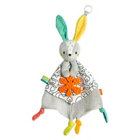 fehn Schmusetuch DoBabyDoo Hase - Material: Bouclette - Druckstoff - Frottee - Softvelour - Detailfarbe: Gelb - Orange - Türkis