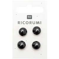 Rico Design Knopfaugen Braun-Schwarz 11 mm 4 Stück - Selbstklebend: Nein - Verpackungseinheit: 4 Stück - Detailfarbe: Schwarz - Braun - Produkttyp Kleinteile: Knopfaugen