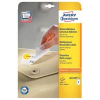 AVERY ZWECKFORM Etiketten 63,5×46,6mm L6025REV2 weiss 540 Stk./25 + 5 Blatt
