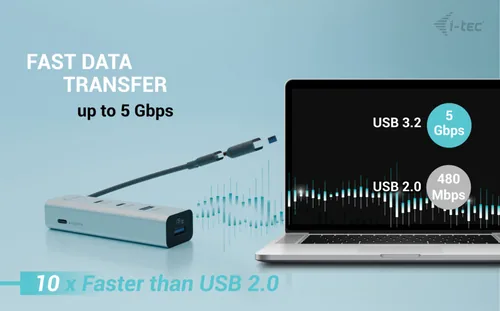I-TEC Universal Charging Metal HUB 2x USB-C 3.2 Gen.1 + 2x USB-A 3.2 Gen.1 1x USB-C PD 85W