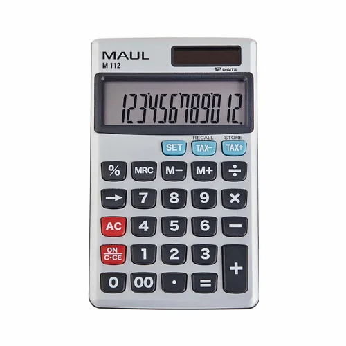 MAUL M112 Taschenrechner Tasche Display-Rechner Silber