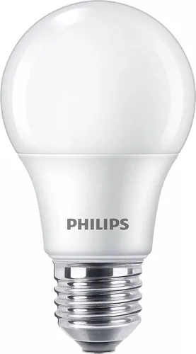 Philips Lampe LED 60W A60 E27 WW FR ND 2CT/6 EC Warmweiss (WW) - Energieeffizienzklasse EnEV 2020: F - Lampensockel: E27 - Farbtemperatur Kelvin: 2700 K - Gesamtleistung: 8 W - Dimmbar: nicht dimmbar - Zusätzliche Ausstattung: Keine
