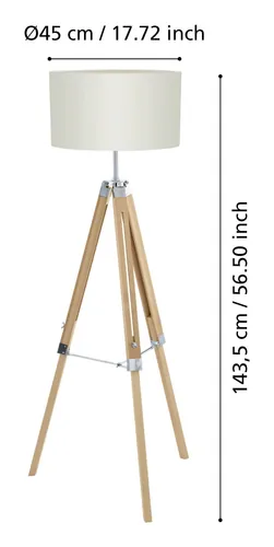 EGLO Leuchten Stehleuchte LANTADA natur exkl. E27 1x60W - Betriebsart: Netzbetrieb - Lampensockel: E27 - Farbtemperatur Kelvin: Je nach Leuchtmittel - Gesamtleistung: 60 W - Dimmbar: nicht dimmbar - Lichtfarbe: Je nach Leuchtmittel