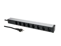 Max Hauri 19 PDU 8x T23, 1HE, Schwarz - Kabellänge: 3 m - Steckertyp Eingang: T23 - Steckertyp Ausgang: T23 - Verpackungseinheit: 1 Stück - Material: Aluminium - Detailfarbe: Schwarz