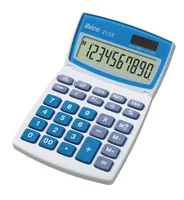 Ibico Taschenrechner 210X - Typ: Taschenrechner - Stromversorgung: Batteriebetrieb - Solarbetrieb - Detailfarbe: Blau - Weiss - Displaytyp: LCD - Programmierbar: Nein - Anzahl Zeilen: 1 ×