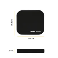 Fellowes Workplace Mausmatte Microban Schwarz - Tiefe: 192 mm - Breite: 226 mm - Detailfarbe: Schwarz - Form: Eckig - Höhe: 3 mm - Handgelenkauflage: Nein